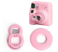 Lente de espejo para selfie compatible con Fujifilm Instax Mini SE 7+ 8 9, accesorio de autorretrato con anillo auxiliar para un mejor enfoque y fotos de selfie (rosa)