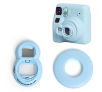 Lente de espejo para selfie compatible con Fujifilm Instax Mini SE 7+ 8 9, accesorio de autorretrato con anillo auxiliar para un mejor enfoque y fotos de selfie (azul)