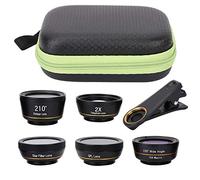 Lente de Fijación Ojo de Gran Angular Macro CPL Starlight 6-en-1 Set Lente de Teléfono, Ojo de Gran Angular/Macro/Zoom/Polarización/Lente Starlight con Adaptador de Clip