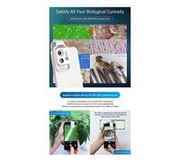 Lente de microscopio con aumento de 200X y luz LED móvil CPL, micromacro de bolsillo para iOS, Android y todos los teléfonos inteligentes.
