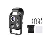 Lente de Microscopio de Aumento 200 X Luz LED Móvil Lente Macro de Bolsillo Tipo para IOS Android Todos los Teléfonos Inteligentes,Negro