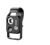 Lente de microscopio para smartphone HD 200X con revestimiento CPL para análisis de placa de circuito, lupa de bolsillo recargable para niños, estudiantes, adultos, 17,5 g (negro)