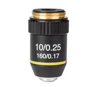 Lente de objetivo acromático 195 para microscopios biológicos RMS 20 2 mm con inmersión en aceite, aumento de 4X a 100X para imágenes claras y brillo (10 X)