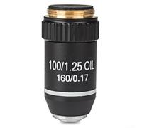 Lente de objetivo acromático de repuesto de 195 mm, rosca RMS de 20,2 mm, compatible con microscopios de laboratorio escolar, aumento de 4X a 100X (100X)