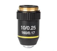 Lente de objetivo acromático para microscopios biológicos, longitud de tubo de 195 mm, rosca RMS de 20,2 mm, aumento 4X/10X/20X/40X/60X/100X, compatible con inmersión en aceite (10X)
