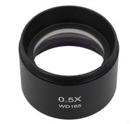 Lente de objetivo auxiliar de microscopio estéreo 0.5X y 0.7X para microscopios binoculares de zoom, diámetro de montaje de 48 mm, óptica de vidrio con carcasa ABS (0.5X)