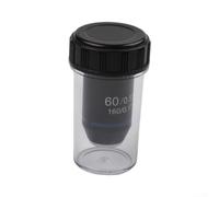 Lente de objetivo de alto aumento de 195 mm, rosca RMS de 20,2 mm para microscopio compuesto, núcleo de cobre, vidrio óptico, herramienta de laboratorio escolar (60X)