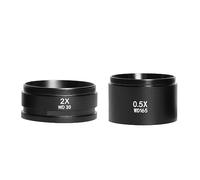 Lente de objetos auxiliares 0,5x 0,7x 1,0x 2,0x, lente de cámara for microscopio, lente de cristal for microscopio con Zoom estéreo Trinocular(2.0X 0.5X)