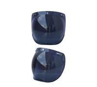 Lente de parabrisas con visera de burbuja para motocicleta con soporte abatible para cascos de 3 botones amarillo bronceado oscuro transparente multicolor plateado (bronceado oscuro)