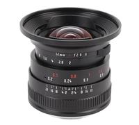 Lente de Perspectiva de Gran Angular de Enfoque Manual de 12 Mm F/2.0 para X-Pro X-E1 X-E2 X-A5 X-A7 X-S10 X-S1 X-M5 (Black)