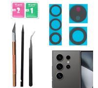 Lente de repuesto para cámara trasera S24 Ultra para Samsung Galaxy S24 Ultra, lente de cristal de cámara trasera trasera con adhesivo preinstalado y kit de herramientas de reparación