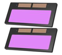 Lente de soldadura de oscurecimiento automático, 2 lentes de casco de soldadura de oscurecimiento automático de energía solar de 109 x 52 mm, lente de repuesto para casco de soldadura, máscara de