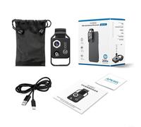 Lente de teléfono de microscopio 200X con filtro CPL y 6 luces LED, lupa recargable USB-C de 110 mAh para joyas, plantas, análisis de piel, estudio de biología, negro (negro)