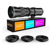 Lente de zoom súper teleobjetivo F8.3 de 420-800 mm, lente MF de marco completo para Canon EF/EF-S, Nikon F, Sony E. Lente de nivel básico para fotografía de vida silvestre, luna (incluye 3