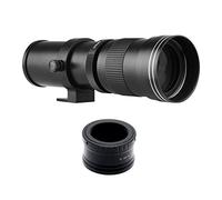 Lente de Zoom Súper Teleobjetivo para Cámaras M M2 M3 M5 M6 Mark II M10 M50 M100 M200, Lente de Enfoque Manual 420-800 Mm F/8.3-16 con Anillo Adaptador de Montura en T (Black)