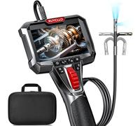 Lente Doble Endoscopio Industrial con Pantalla 4,3" y Cámara 1920P, Cámara Endoscópica con Luz LED, Sonda Ø6,5 mm Articulada 210°, IP67, Tarjeta SD 32 GB Incluida - Coches y Mantenimiento Técnico