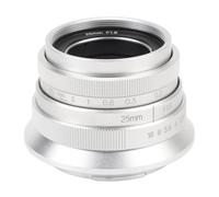 Lente Fija de Enfoque Manual F1.8 de 25 Mm con Distancia Mínima de Enfoque de 20 Cm, Lente de Gran Apertura APS-C Apta para Montura M M M2 M3 M5 M6 M10 M100 M50 M200 Plata