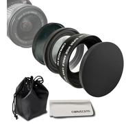 Lente gran angular de 55 mm 0.45X, con fotografía macro, aumento de disparo mejorado, compatible con todas las lentes de cámara DSLR de 55 mm + 1 paño de limpieza de lentes