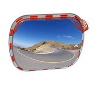 Lente gran angular para tráfico exterior, espejo de esquina, marco de acero inoxidable y espejo convexo resistente, espejos curvos, amplía tu campo de visión para mayor interior