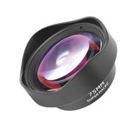 Lente macro de 75 mm, aumento de 10 aumentos, lente de cámara de vidrio óptico, lente de teleobjetivo externo, revestimiento multicapa