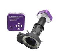 Lente, Microscopio Digital Full HD de 51MP, 1080P, Lente Montaje en C 180X, USB, cámara vídeo electrónica Industrial for reparación teléfonos(Camera Lens with LED)