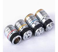 Lente Objetivo acromática for microscopio biológico 185, Opciones de Aumento 4X, 10X, 40X, 100X, 1 Unidad(A Set of 4Pcs Objective Lens)