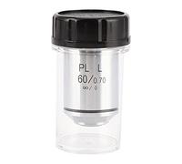 Lente Objetivo acromática KP60X PL60X Lente Objetivo de microscopio de Alta precisión Aumento 60X para microscopio metalúrgico Aleación de Aluminio Distancia de Trabajo de 1,22 mm