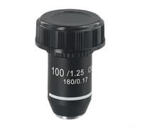 Lente objetivo microscopio 20 2 mm RMS 195 negro acromático con aumento 4X, 20X, 40X, 60X, 100X (4X)