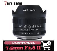 Lente Ojo de Pez 7artisans 7.5mm F2.8 II APS-C, Ultra Gran Angular, Gran Apertura, MF Prime para Sony E, Nikon Z, Canon RF BLACK