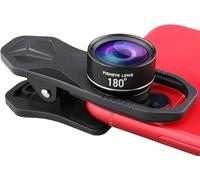 Lente Ojo de pez de 180°, para iPhone, Samsung, Pixel, Blackberry, etc., con Clip, Lente de teléfono Celular, Lente anamórfica, imágenes Divertidas