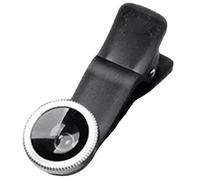 Lente Ojo de pez para teléfono Lentes Macro de Ojo de pez Gran Angular 3 en 1 Lente Universal con Clip de Plateado