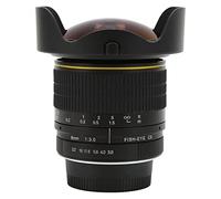 Lente Ojo de Pez Ultra Gran Angular F3.0 de 8 Mm, Lente de Enfoque Fijo Gran Angular 180, Compatible con Cámaras F (DX) / APS-C, para Nikon D3200, D3300, D3400, D5200, D5300, D5500, D7200, D500, Etc.