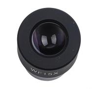 Lente óptica de microscopio de campo ancho de 23,2 mm, construcción de metal completo para uso en laboratorio biológico, rango de aumento 5X-25X, negro (WF15X)