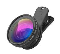 Lente profesional para teléfono, diseño de imagen nítida, gran angular 0.45X con lente macro 12.5X, lente 2 en 1 para iPhone, Samsung y Android,