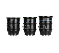 Lente T2 de 24 mm, 35 mm, 50 mm, 75 mm, 100 mm, T2.8, Lente Macro de fotograma Completo for Cine, Compatible con cámaras Canon con Montura EF PL.(PL Mount,24 35 50 T2 Kit)