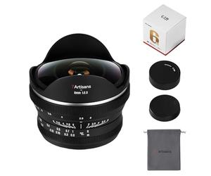 Lente Ultra Gran Angular Ojo de pez APS-C 220° 7artisans 6mm F2.0 con Enfoque Manual, Compatible con cámaras sin Espejo Sony A6000/A5000/A3000/Nex Series a6700 nex-5t nex-3n nex-6 nex-5r nex-5n
