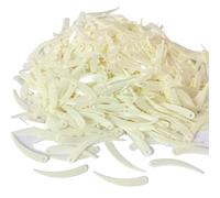 Lentejuelas 1000 lentejuelas planas color marfil con forma de chile, 5 x 32 mm, PVC, 1 orificio. Disponibles en 18 colores(Beige)