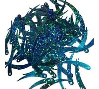 Lentejuelas 1000 lentejuelas planas color marfil con forma de chile, 5 x 32 mm, PVC, 1 orificio. Disponibles en 18 colores(Laser Light Blue)