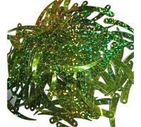 Lentejuelas 1000 lentejuelas planas color marfil con forma de chile, 5 x 32 mm, PVC, 1 orificio. Disponibles en 18 colores(Laser Light Green)