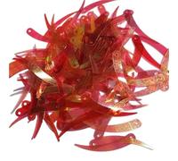 Lentejuelas 1000 lentejuelas planas color marfil con forma de chile, 5 x 32 mm, PVC, 1 orificio. Disponibles en 18 colores(Transparent Red)