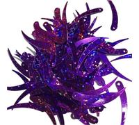 Lentejuelas 1000 lentejuelas planas color marfil con forma de chile, de 5 x 32 mm, de PVC, con 1 orificio. Disponibles en 18 colores.(Laser Purple)