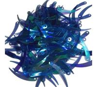 Lentejuelas 1000 lentejuelas planas color marfil con forma de chile, de 5 x 32 mm, de PVC, con 1 orificio. Disponibles en 18 colores.(Transparent Blue)