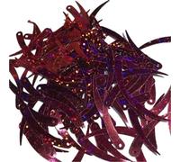 Lentejuelas 1000 lentejuelas planas color marfil con forma de chile, de 5 x 32 mm, de PVC, con 1 orificio. Disponibles en 18 colores.(Laser Dark Red)