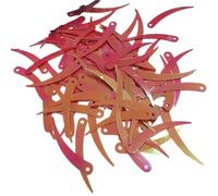 Lentejuelas 1000 lentejuelas planas color marfil con forma de chile, de 5 x 32 mm, de PVC, con 1 orificio. Disponibles en 18 colores.(Red AB)