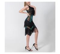 Lentejuelas Borla Traje de Baile Vestido con flecos de lentejuelas for mujer, vestido Sexy de baile latino, traje de escenario actuación Tango Rumba Vestido Latino Baile Lentejuelas(Mint Green,XL)
