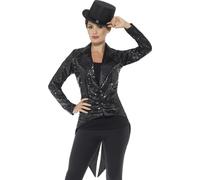 Lentejuelas Chaleco Frac Chaqueta Hombre Mujer Cabaret Disfraz Showtime Adulto