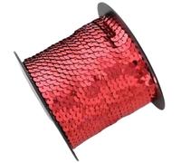 Lentejuelas circulares planas de 90 metros de alta durabilidad con agujeros for accesorios de cinta de encaje DIY.(Red)