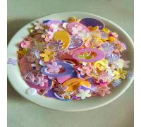 Lentejuelas, Copos de nieve de PVC con purpurina, mezcla aleatoria de colores, 10-20 g, 4-15 mm