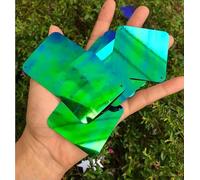Lentejuelas cuadradas con esquinas redondeadas de 50 g, color dorado claro, 50 mm, para decoración de fiestas, bodas, bricolaje, ropa, lentejuelas cuadradas con esquinas redondeadas - verde pavo rea