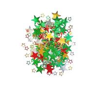 Lentejuelas de confeti de estrellas brillantes para pueblos de Navidad, dioramas y más, bolsa de 1.1 onzas
